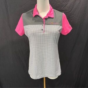 Nike Pink and Black Checkered Button Down Shirt